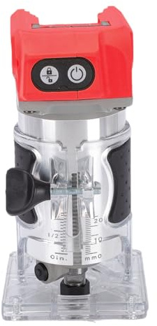 SEAFRONT Fresatrice Verticale a Batteria, Rifilatore Compatto per Legno 800W 5 velocità 30000 Giri Al Minuto Protezione a Bassa Tensione Copertura Antipolvere Bloccaggio Rapido for