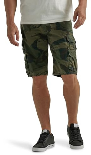 Wrangler Authentics Men's Premium Twill Cargo Short, Forest Green Camo, 32