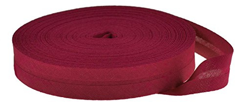 Schrägband Baumwolle 25m uni 20mm breit gefalzt Einfassband 50 Farben wählbar
