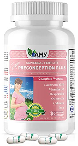 America Medic & Science Preconception Plus (90 Capsules) Conception and Fertility Supplement | Physician Formulated Pills to Support Conception | Prenatal Vitamins Best for Women Trying to Conceive