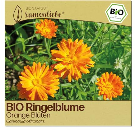 Samenliebe BIO Ringelblumen Samen | Heilpflanze & Wildblume - essbare Blüten - samenfestes BIO Saatgut
