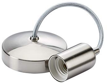 Knightsbridge 6 Inch E27, Contemporary Pendant Set in Brushed Chrome