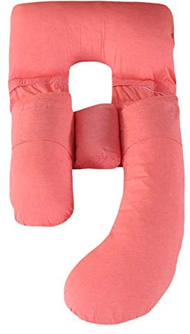 YOUCAI Schwangerschaftskissen, G-Form-Kissen Schwangere Frau Side Schlaf Sleeper Abnehmbar Multifunktionale Taille Unterstützung Komfortables Ergonomische Lange Kissen,Rot3,80x170x110cm