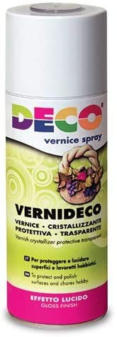 Aurora Store Bomboletta 400 ml Vernice Cristallizzante spray trasparente protettiva cod. 622 VERNIDECO finale protettivo per ceramica, legno, plastica, pasta per modellare, gesso.