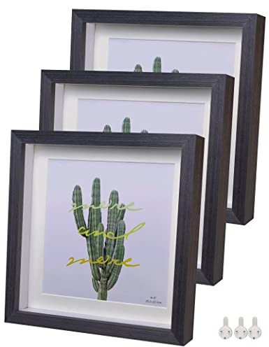 Dohomi 3D-Bilderrahmen zum Befüllen 20x20cm Schwarzer Bilderrahmen Quadratisch 20x20cm 3 Pack Schattenbox Fotorahmen Hergestellt aus Massivholz und Echtglas Tiefe 1,5 cm