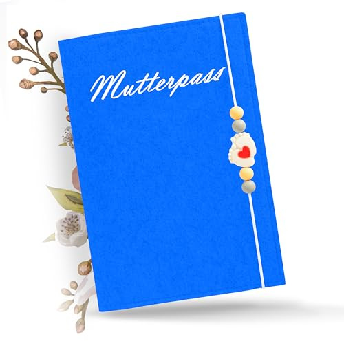 ONE+PLUS® Custodia protettiva di alta qualità per passaporto della mamma, in feltro, per libretto di vaccinazione, per passaporto della madre, regalo per donne incinte