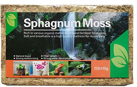 Moageme esfagno Natural orquídea seco Sphagnum Compost Esfagno | Mantener la Humedad para Evitar la pudrición la raíz | para Suministros jardín orquídeas Phalaenopsis (5.3oz/150g)