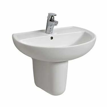 VBChome Lavabo à poser ovale blanc 55 x 42 cm avec trou avec trop-plein - Un lavabo à encastrer avec meuble sous le lavabo - Montage moderne et facile
