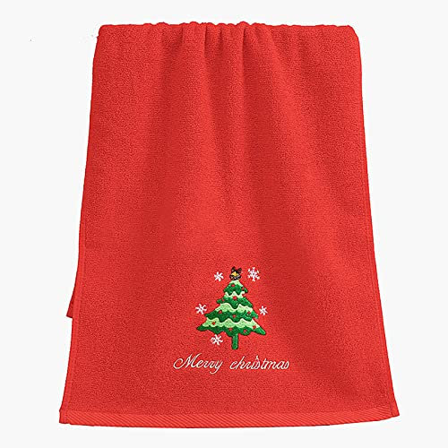 JSSEVN Weihnachten Handtücher 34 x 74 cm, Xmas Baumwolle Badezimmer Waschlappen Handtücher, Super Weiche Küche Geschirrtücher Handwäsche Handtücher A