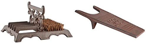 Fallen Fruits LH219 Boot Brush & Scraper, Brown & Cast Iron Bootjack, LH167