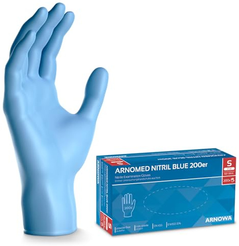 2000x ARNOMED® Einweghandschuhe Blau, Nitril Handschuhe, Einmalhandschuhe S | Nitrilhandschuhe Einweg puderfrei, Gummihandschuhe Einweg, Schutzhandschuhe, Handschuhe Nitril latexfrei, Putzhandschuhe