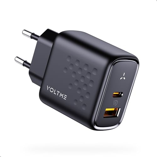 VOLTME Chargeur USB C 45 W, chargeur mural compact et rapide, PD 3.0 compatible avec iPhone 15 14 13 12 11 Pro, iPad MacBook Air, Samsung Galaxy S23 Ultra/S23+/S22, Steam Deck, noir