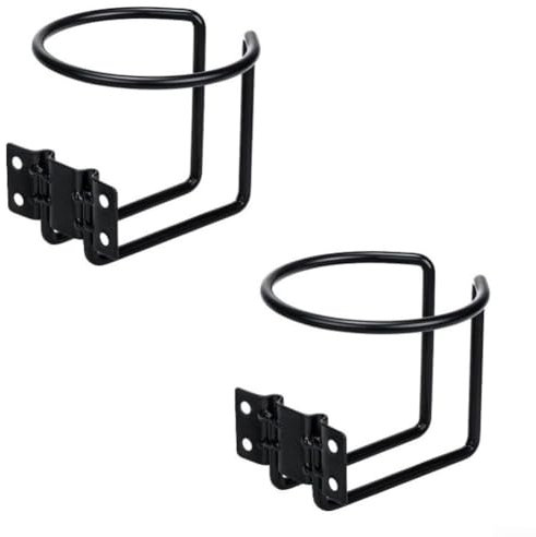 Rostbeständiger Edelstahl-Becherhalter für Boote, Kajak, Bootszubehör, Marine-Regal, Wasser-Becherhalter, Becherhalter, Halterung, 2 Stück (schwarz)