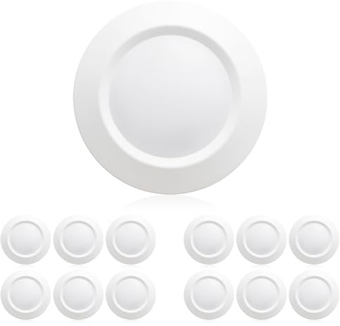 GREENLUX 7.5” Flush Mount Disk Light Suit for 4 J-Box, CRI90, 1000lm, 11W, 3000K Warm White Surface Mount LED Disk Lights(12 Pack)