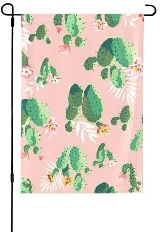 LAMAME Cactus Pattern Stampato Bandiera Giardino 30x45cm Patio Bandiera Decorativa Per La Decorazione Esterna di Natale Vacanze