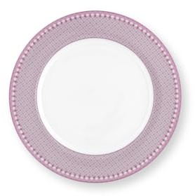 Pip Studio Lily&Lotus Speiseteller Weiss/lila 26,5cm