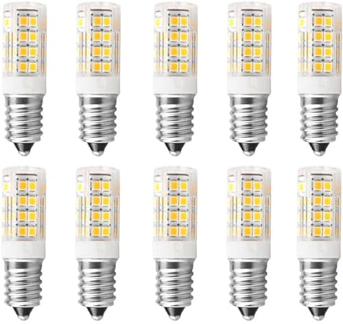 E14 LED Lampe 4W Warmweiß 3000K, E14 LED Kühlschranklampe, Ersatz für 40W Glühlampe, 400LM, E14 Glühbirne für Dunstabzugshaube, Nähmaschine, Salzlampe, AC 220-240V, Nicht Dimmbar, 10er Pack