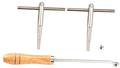 Trompeten Richtwerkzeug Satz für Justierung und Reparatur | 1 Satz, Metallausführung mit Holzgriff, zum Formen und Ausbeulen, für Musikschüler und Reparierer