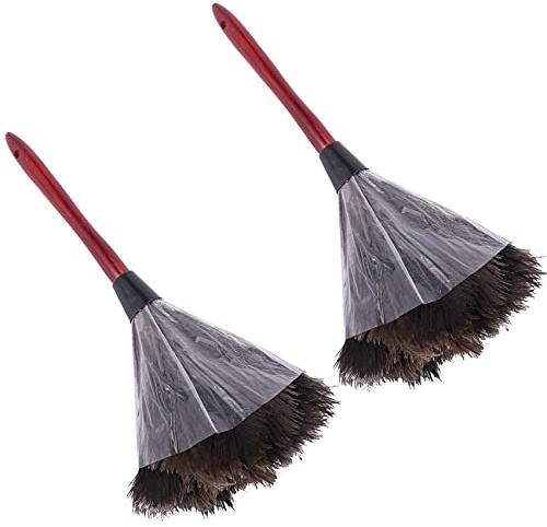 Fegtrty Lot de 2 plumeaux en plumes d'autruche douces