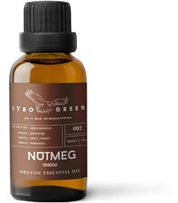 Ätherisches Öl Nuss-Meg, 100 % natürliches und reines ätherisches Öl für Diffusor, Bio-Aromatherapie-Öl, spirituelles Erwachen, Kraftschub und Selbstvertrauen, erfrischendes Aroma-Diffusor-Öl, Badeöl