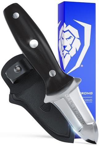 Dalstrong Clam Shucking Knife- 3” Boston Style Shellfish & Oyster Shucker Clamp Knife - Gladiator Series Elite - Forged HC German Steel - Crab Eating Utensils- G10 Handle - W/Sheath - NSF Certified
