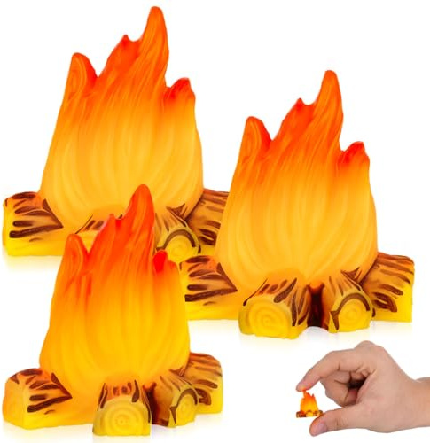 TOYANDONA Miniatur Deko Miniatur-lagerfeuer: 3 Stück Puppenhaus-feuerstelle Mini-kamin-feuermodell Kunsthandwerk Künstliches Feuer Rollenspiel-spielzeug Harz-feuerstelle Feuer-lagerfeuer-modell Für