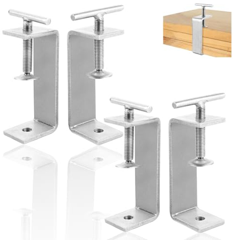 AKOLAFE 4 stycken C-klämma 100 mm C tving 304 rostfritt stål skruvklämma roubste bärklämma silverbordsklämma 50–90 mm skruvklämma för träbearbetning, svetssnickeri