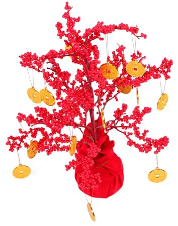FUNOMOCYA Glücksbaum-Dekoration Für Schreibtisch Chinesische Neujahrs-Dekoration Dekorativer Geldbaum Frühlingsfest-Ornament