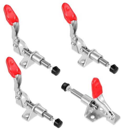 Wzhtuzi Kniehebelspanner, 4 Stück Schubstangenspanner, Einstellbarer Kniehebelspanner Schnellspanner, Waagrechtspanner, Schnellspanner Knebelklemme für Schleifwerkzeugbau, Maschinenbetrieb