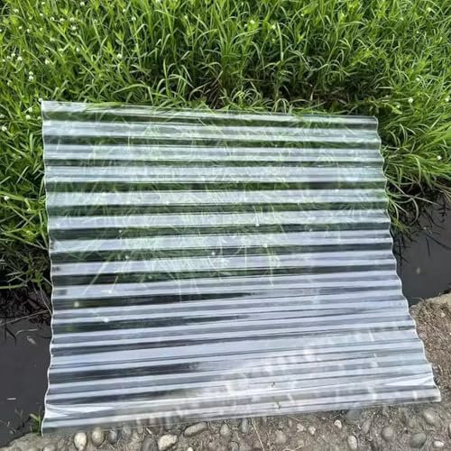 Planchas Transparentes Tejados,Paneles Ondulados,Captadores de Luz de FRP,Chapas Perfiladas Techo Aislante,Placa de Invernadero,Láminas de Repuesto de Garaje,1mm Grosor (0.9x0.7m/35x27in,1 Pcs)