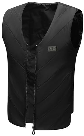 Kelandoom Gilet Chauffant Électrique Sans Batterie,Veste+Chauffante+Homme Vetement Chauffant Chargement USB Chauffé 3 Niveaux De Température Pour Camping Le Ski En Plein Air S-6Xl