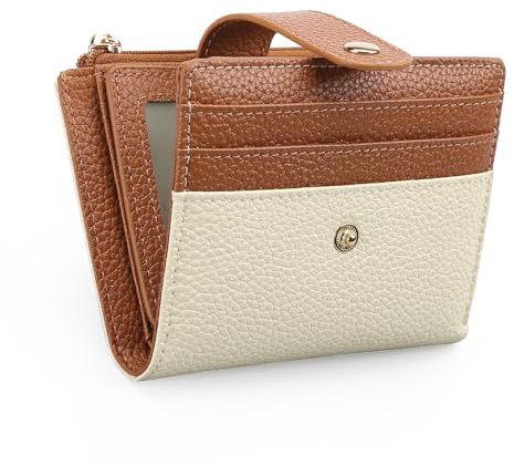 GOIACII Geldbörse Damen Kleine Leder RFID-Blockierung Slim Brieftasche, Klein und im Kurzformat Portemonnaie für Frauen mit Reißverschluss Münzfach