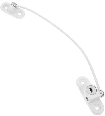 Ensemble de serrures de porte de placard coulissantes en alliage blanc pour fenêtre de sécurité et de protection Entrebâilleur de fenêtre inclus