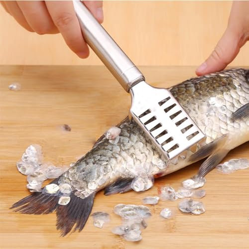 Premium Stainless Steel Fish Scaler, Erosion Resistant Descaler with High Sharpness for Quick Fish Scaling, Scraping, and, Comfortable Grip, Easy Maintenance, Versatile