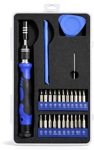 SOL Juego de 24 destornilladores de precisión pequeñas Torx T1 T2 T3 T4 T5 T6H T8H T9H T10H T15H ranurado SL1 SL1.5 SL2 Phillips PH000 PH00 PH0 PH0 Tri Point Y0.6 Y1.5 P2 P5 para reparación de lentes