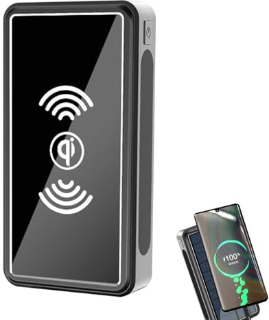 Chargeur solaire portable - Chargeur de téléphone portable - 30 000 mAh - Lampe de camping LED de grande capacité - Silicone et alliage d'aluminium - Cette banque d'alimentation solaire fournit une