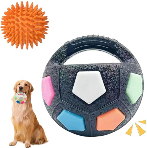 NNBWLMAEE Anti Stress Ball Hund, Antistressball Hund, The Mellow Dog, Hundeball mit Handle, Hundespielzeug Ball, Spielzeug H-und Unzerstörbar für Mittlere Große Hunde, Indoor & Outdoor (B)