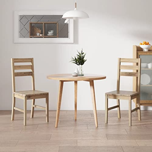 LoogCape Esszimmerstühle 2er Set Massivholz Akazie, Braun, 42x49x90 cm, robuste Holzstühle für Küche und Esszimmer, Pflegeleichte Sitzgelegenheit
