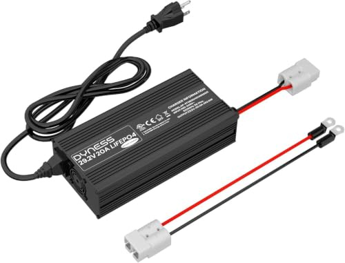 Chargeur de batterie LiFePO4 29,2 V 20 A - 3 niveaux - Automatique - Chargeur de batterie au lithium intelligent LiFePO4 - Convient pour batterie au lithium 24 V (25,6 V) avec protection complète
