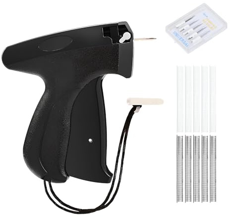 Culinavog Etiqueteuse Pistolet, Machine Etiquette avec 5 Aiguilles de Rechange + 1000 Épingles, Machine à Étiqueter, Pistolet à Étiquettes pour Vêtements Textiles, Étiquettes de Prix (Noir)