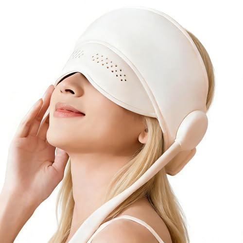BLOGLOER Kopfmassage Elektrisch mit 6 Zonen Luftkissenmassage, Kopfmassagegerät mit 4 Massagemodi, Kopfhaut Massagegerät, Kopf Massage, Eye Massager mit 3 Temperaturstufen für Entspannung
