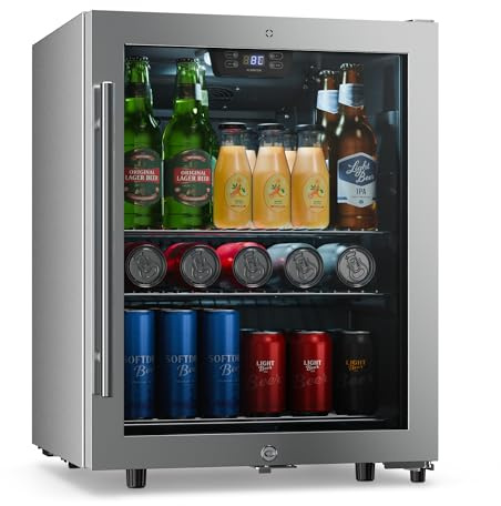 Klarstein LuxeChill Dryckeskyl 60 L – Dryckeskyl med glasdörr, 0-10 °C touchkontroll, 3 hyllor, LED-lampa, IPX4 för utomhuskök