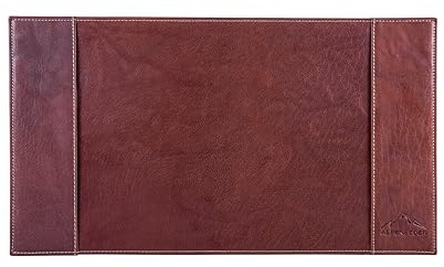 Alpenleder Schreibtischunterlage - PIEMONT (Handgefertigt) - Nachhaltiges Bio-Leder aus regionaler Landwirtschaft | Schreibtischunterlage leder *Fair Produziert* (52x29cm, Brandy)