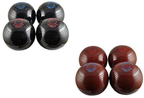 Drakes Pride BIASSED CARPET BOWLS IN B8300** (BROWN WITH BLUE & RED RINGS)