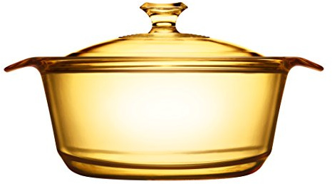 Visions Pyroceram Flair - Olla con Tapa de Cristal (2,8 L), Color marrón