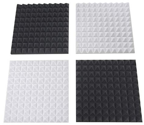 Akustikpur Akustikschaumstoff Pyramidenschaumstoff • Schalldämmmatten zur effektiven Akustik Dämmung • 2 Stk. Anthrazit/Schwarz • 6 cm / 2 Stk. Hell Grau • 6 cm
