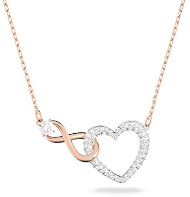Swarovski Collar Swarovski Infinity, Infinity y corazón, Blanco, Combinación de acabados metálicos