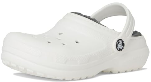 Crocs Classic Lined Clog K Träsko unisex – barn, White/Grey, 32/33