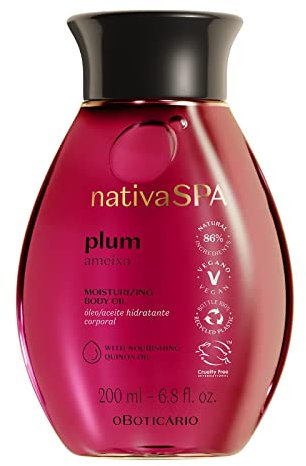 O Boticário Nativa SPA Ciruela, Aceite Corporal Perfumado, Loción Para El Cuerpo con Gotas de Quinoa para Más Hidratación Vegan 200 ml