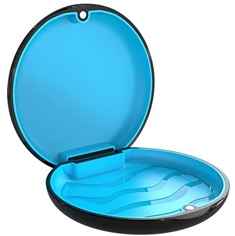 BVN Retainer Case Orthodontischer Dental Case Slim Braces, Mundschutz, Zahnersatzkoffer, Zahnausrichterkoffer, Nachtschutzkoffer Container Aufbewahrungshalter Schwarz